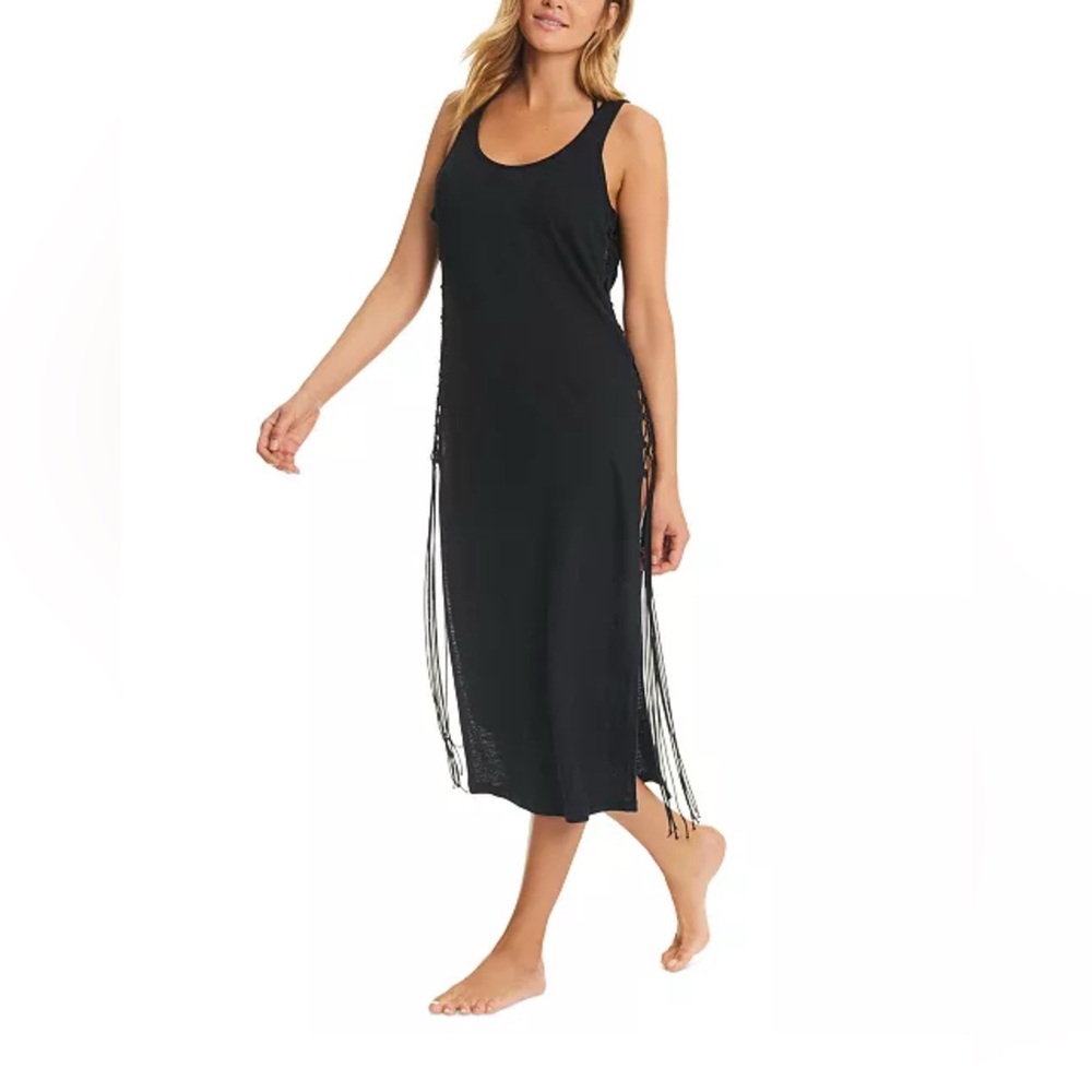 Red Carter NWT Cotton Midi Coverup Black Large